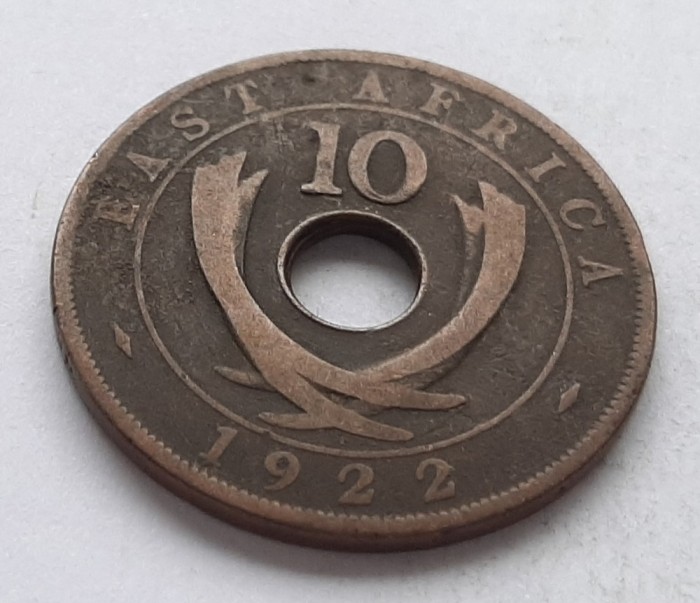 346. Moneda Africa de Est 10 cents 1922