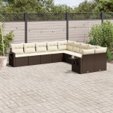 Gossi set canapele de gradina cu perne, 10 piese, maro, poliratan