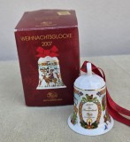 CLOPOTEL VINTAGE DE CRĂCIUN DIN PORȚELAN HUTSCHENREUTHER "&Icirc;N ȚARA RENILOR" 2007