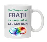 Cana alba personalizata &quot;FRATE ...&quot;, INOVATIX&reg;. 330ml, Oem