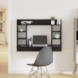 vidaXL Birou Montat pe Perete Negru Stejar 105x48x75 cm Lemn Prelucrat
