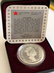 CANADA MONEDA ARGINT CUTIE, CERTIFICAT DOLLAR 1995 foto