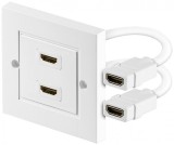 Priza perete cu 2 x port HDMI 4K60Hz, kphdmz02, Oem