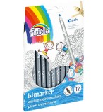 Carioca 12 culori Bimarker,2 capete,varf 1 3mm