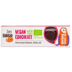 Baton de ciocolata vegana fara zahar adaugat, bio, 40g, Super Fudgio