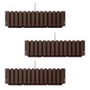 Set 3 jardiniere decorative cu suport metalic, sistem irigare,​​​​​​​ maro, 58x18x16.2 cm, Boardee Fencycase W GartenVIP DiyLine, Prosperplast