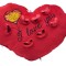 Perna rosie inima din plus cu inimi lucioase 3d