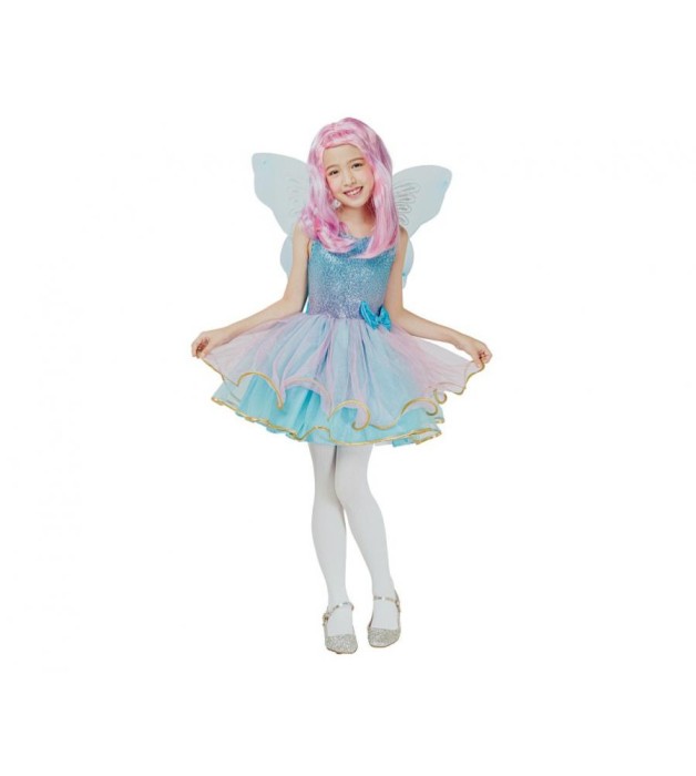 Costum carnaval Zana Albastra cu aripi pentru copii, marime 110/120 cm (5-6 ani)