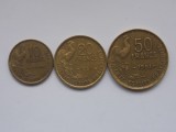 LOT 3 MONEDE DIFERITE -10,20,50 FRANCS 1951 FRANTA