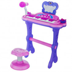 Orga electronica cu microfon si scaunel Little Pianist foto