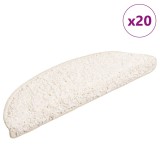 vidaXL Covorașe pentru scări, 20 buc., 56x17x3 cm, semirotunde, albe 3365843