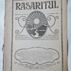 Revista Rasaritul, anul V, nr.13-16/1922 (din cuprins, versuri de V.Militaru)