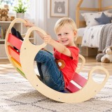 Cumpara ieftin Balansoar Rocker Multifunctional ProCart din Lemn Multicolor - Placa Echilibru, Montessori, Copii 1 an+