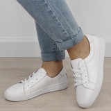 Sneakersi albi din piele naturala 5166 M4