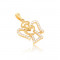 Pandantiv din aur galben de 14K - conntur de inger, zirconii rotunde transparente
