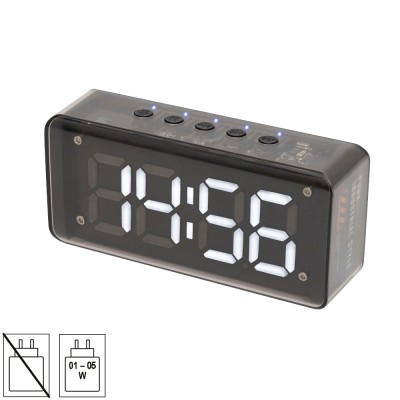 Ceas desteptator 3D LED alb cu FM /Bluetooth /MP3 player multimedia MECHACLOCK Home foto