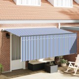 vidaXL Cortina Retractabilă Manual Albastru și Alb 400 x 200 cm 3329778