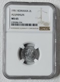 2 LEI 1951 MS 65 - GRADATA NGC - 5785886-004, Aluminiu