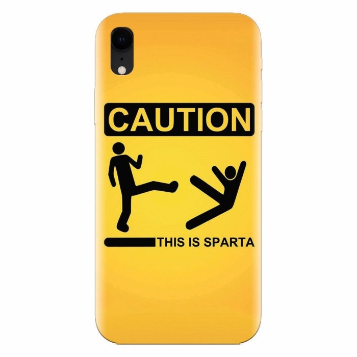 Husa silicon pentru Apple Iphone XR, This Is Sparta Funny Illustration
