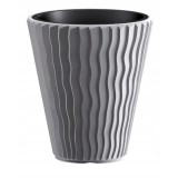 Ghiveci Decorativ Rotund Gri Sandy 29.7x33 cm Prosperplast, Interior/Exterior, Plastic