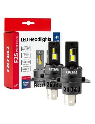Set 2 leduri auto H4 Canbus, 68W, 7646Lm, 6000k, 12V-24V, Amio foto