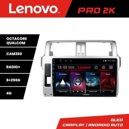 Navigatie Toyota Landcruiser J150 Prado 2014-2017 Lenovo Kit-065 8 core QLED 2K 8+256 360 Android Waze USB Navigatie Internet Youtube Radio CarStore T