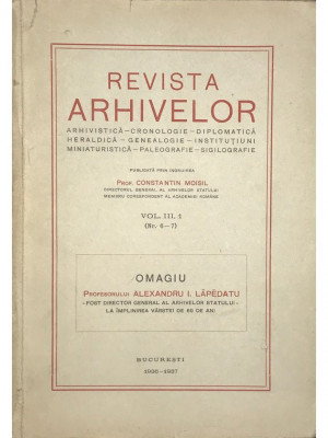 Constantin Moisil - Revista arhivelor - vol. III (nr 6-7) (1937) foto