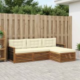 vidaXL Set de canapele de exterior Natural și Crem 249 x 162,5 x 73 cm 3383203