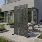 Paravan metalic decorativ Basciano 180x90 cm, antracit, otel galvanizat