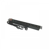 Bara alimentare aluminiu / PDU, 19 inch, 9 prize Schuko + switch, 16A, 3500W, 3x1.5, 2m - EMTEX &quot;PDU9K&quot; (timbru verde 2 lei)