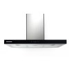 Hota decorativa DCH-6590TIX, Putere absorbtie 642.4 m3/h, 1 motor, 90 cm, Control touch, Timer, Inox + front sticla neagra, Heinner