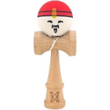 Jucarie de indemanare din lemn, Kendama X, Super Sticky, 18 cm, Rosu, Alb, Galben