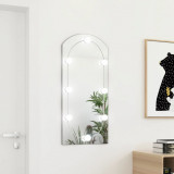 Oglinda cu lumini LED, arcada, 90x45 cm, sticla GartenMobel Dekor, vidaXL