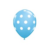 Balon Latex Bleu Cu Buline Albe 10 bucati 30 CM