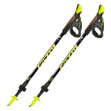 Bețe Nordic Walking Fizan R-Evolution Yellow, Aluminiu 7075, 58-130cm, Ușoare, Sistem Blocare Lever/Flexy, V&acirc;rf Carbură + Accesorii