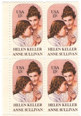 Statele Unite 1980 - Helen Keller and Anne Sullivan, neuzata de 4 foto