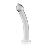 Dildo Din Sticla Glass Romance, Transparent, 19 cm, Lovetoy