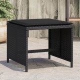 Gossi scaune de gradina cu perne, 4 buc. negru 41x41x36 cm poliratan