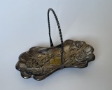 Fructiera stil ART NOUVEAU sf&acirc;rșit de secol 19, din alamă argintată