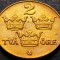 Moneda istorica 2 ORE - SUEDIA, anul 1950 *cod 2816 - varianta bronz / FRUMOASA