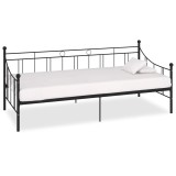 Cumpara ieftin Cadru pat de zi, negru, 90x200 cm, metal