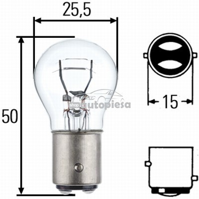 Bec P21/5W 12V 21/5W BAY15d HELLA 8GD 002 078-121 foto