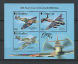 Gibraltar 1999 MNH, nestampilat - Mi. bl 43 - Pasari de prada, avioane militare, Aviatie
