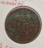 Indiile Olandeze de Est 2 1/2 Cents 1898 moneda cupru km # 308