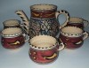 SERVICIU VINTAGE CERAMIC, HANDMADE, NABEUL TUNISIA