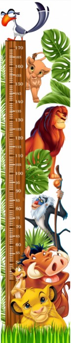 Autocolant Masurator Inaltime Lion King, 40x190 cm