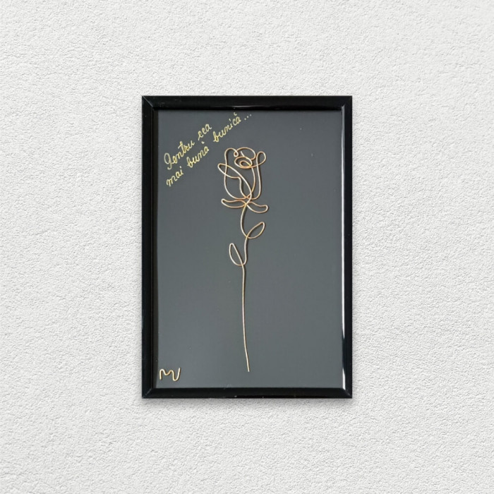 Pentru cea mai buna bunica &ndash; tablou placat cu aur, 14&times;19 cm-cod 4312