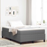 Pat Box Spring cu Saltea &icirc;n Gri Deschis, Mic Dublu, Fabrică din Corduroy