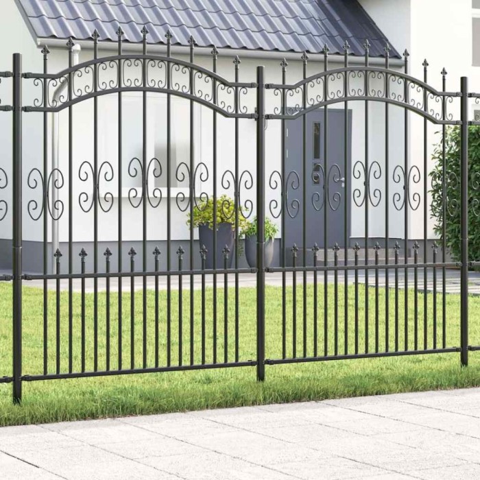 vidaXL Gard de Grădină Gri 190 cm Oțel vopsit &icirc;n pulbere 42003966