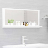 Oglinda de baie, alb extralucios, 90 x 10,5 x 37 cm, PAL GartenMobel Dekor, vidaXL